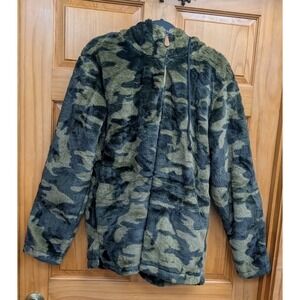 Katydid Women's Large Camouflage Hoodie Full Zip Warm and Fuzzy Fully Lined Soft